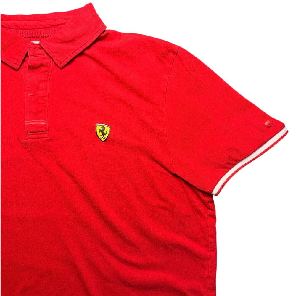 Scuderia Ferrari Polo Shirt Red Short Sleeve Logo Men's Size Large Formula 1 - Picture 6 of 6
